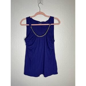 Chelsea & Theodore Purple Chain Accent Tank Top